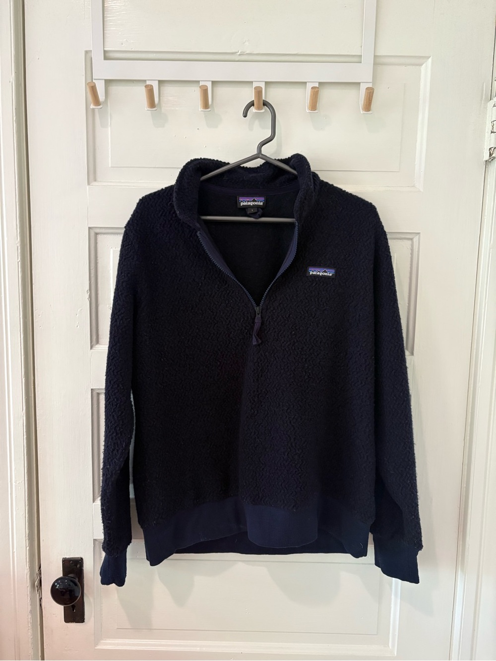 Patagonia Navy Woolyester Quarter-Zip Pullover